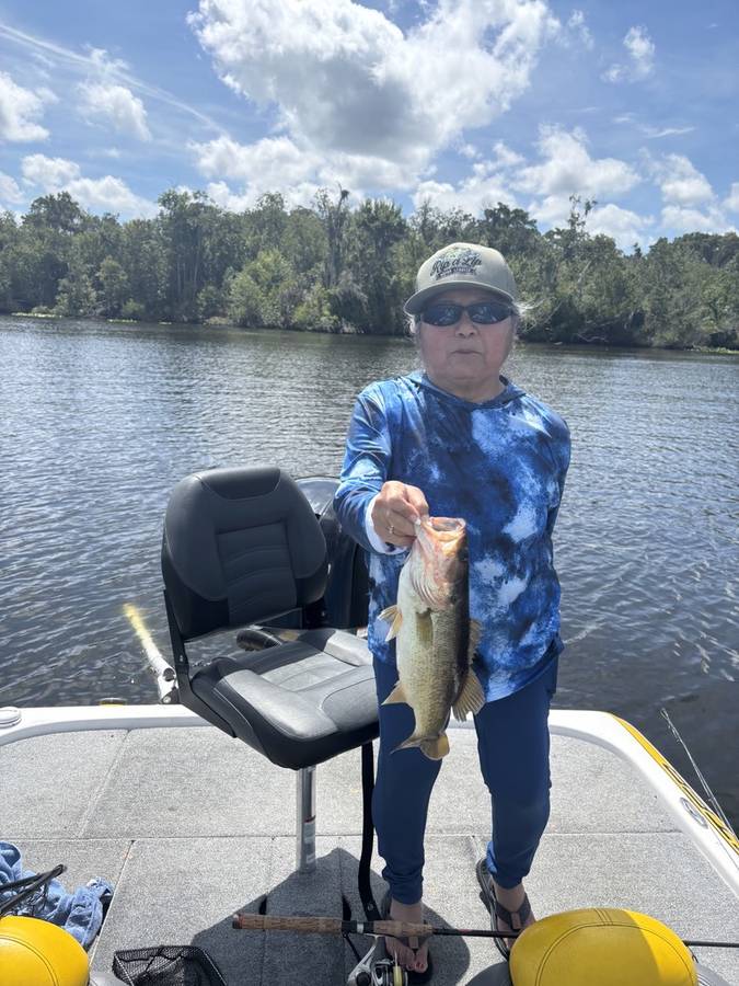 Longtime guest with a largemouth caught on the St. Johns River