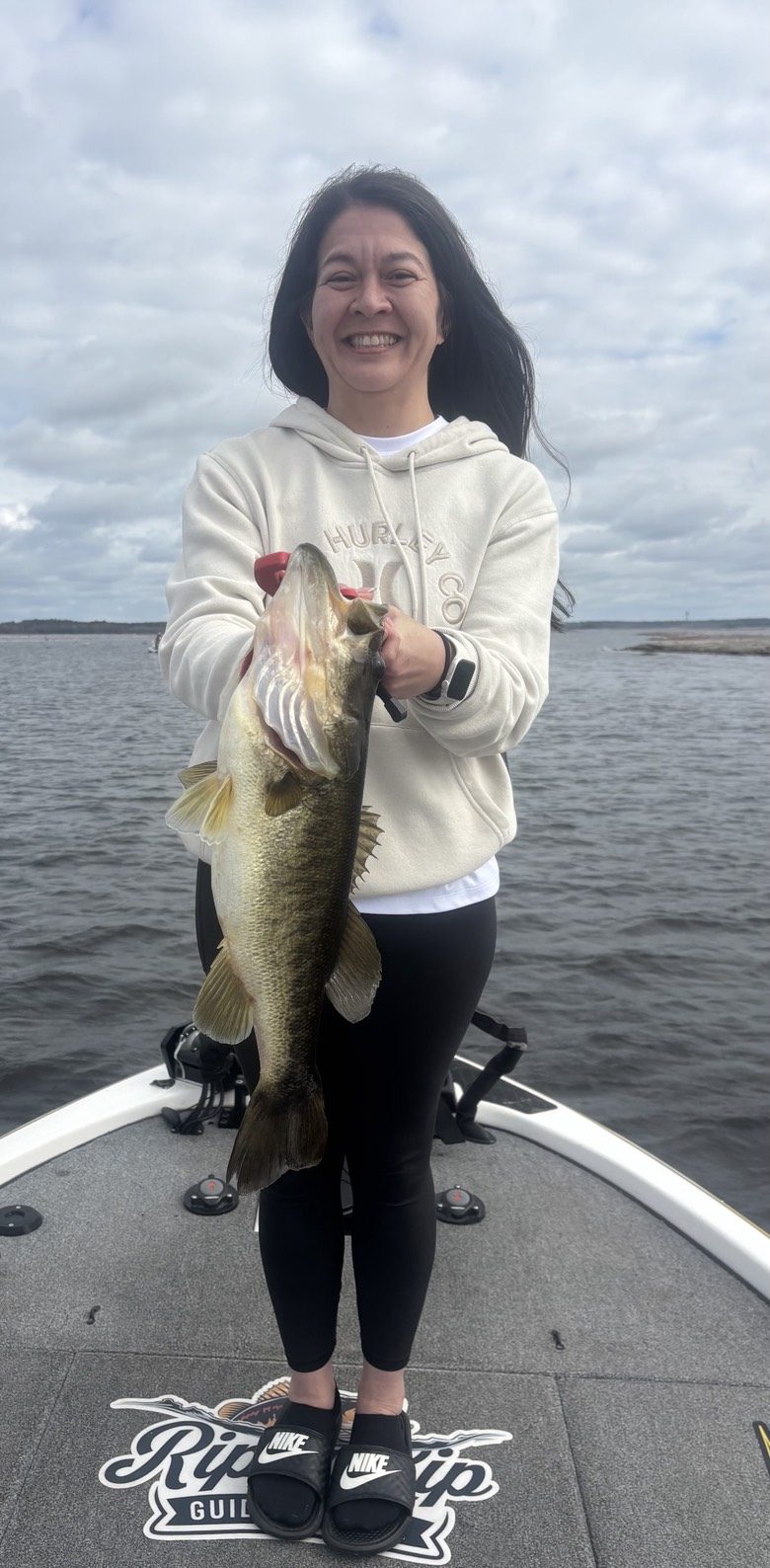 Twin trophy bass on the boat